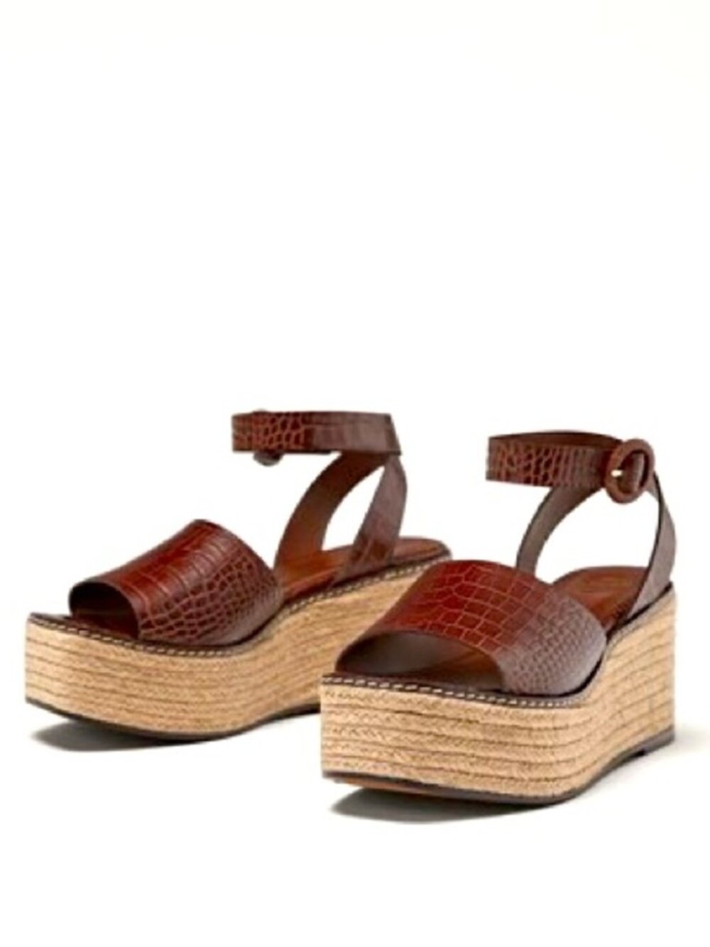 Massimo Dutti Leather Platform Sandals